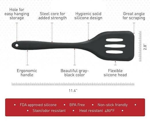 P-plus international silicone spatula turner for nonstick - HalfPe