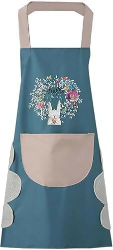 Waterproof Kitchen Apron for Women with Hand-Wiping Towel & Front Pocket Comfortable Wear-Resistant Chef Apron for Cooking (Assorted, Pack of 1)