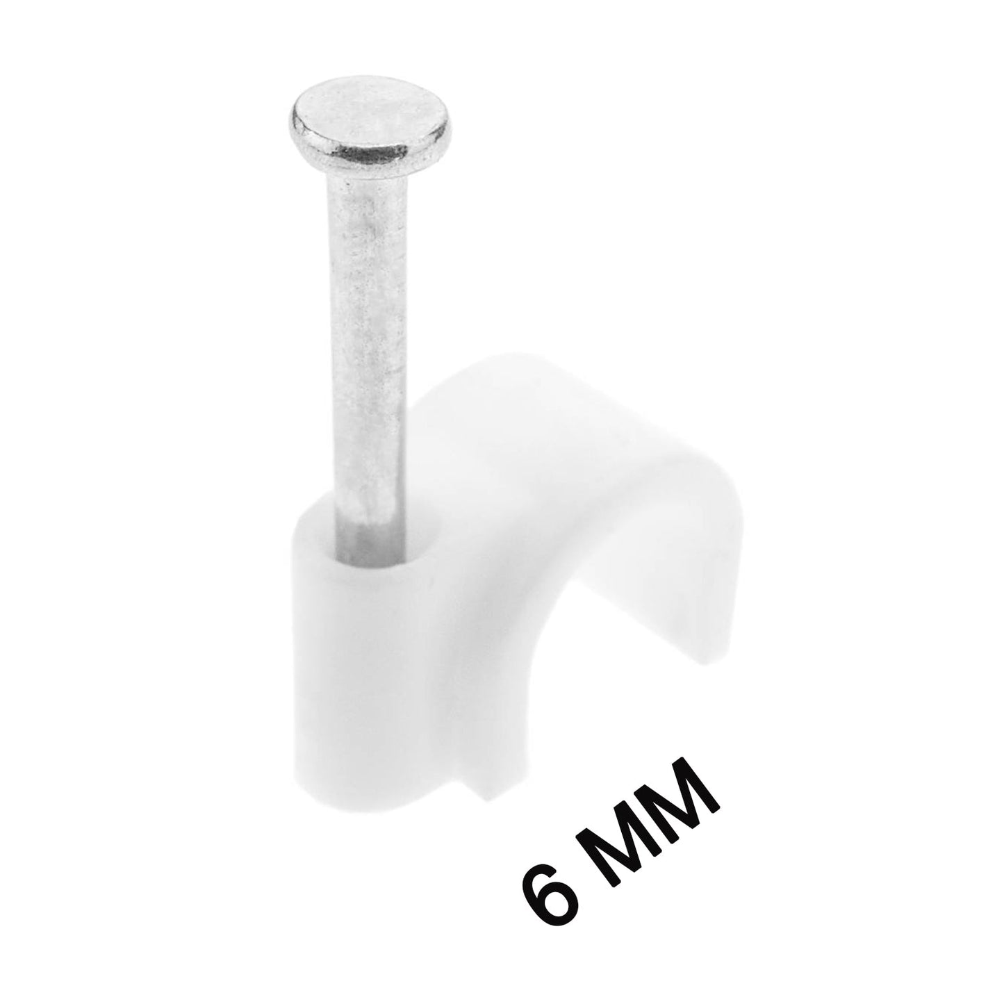 100 Pc 6 Mm Cable Clip Used In All Kinds Of Wires To Make Them Stuck And Holded In Walls Etc.