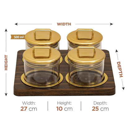 SELVEL Classic Airtight Dry Fruit Container Tray Set - 4 Containers (450ml Each) - HalfPe