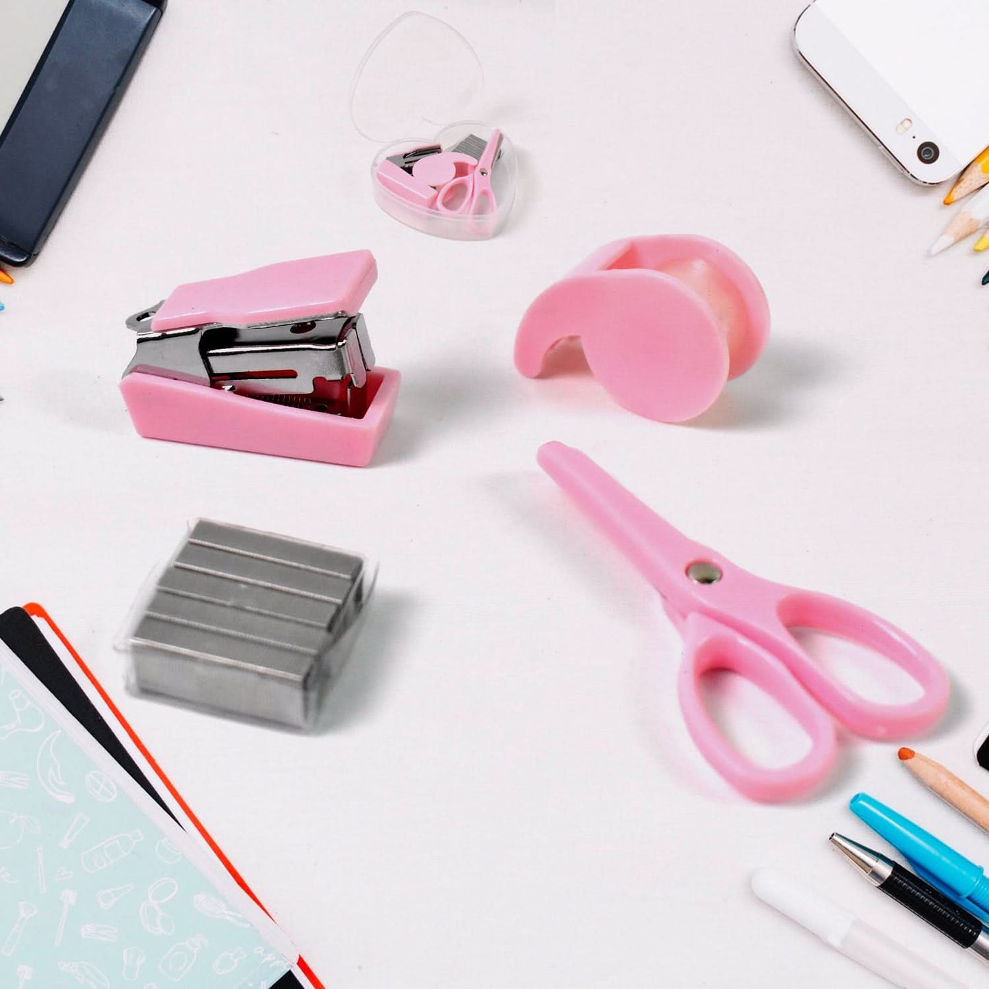 Mini Office Stationery Set with Stapler, Scissors & More