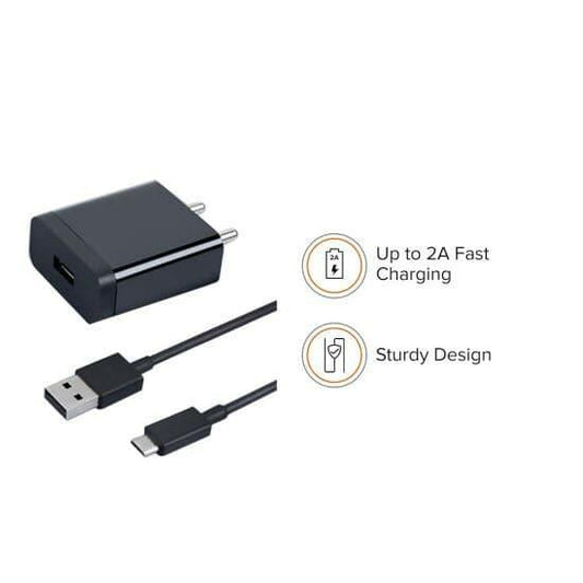Mi 10W Wall Charger Fast Charging, USB CableFast Charging Quick Data Transfer+BIS Certified(Adapter+USB to Micro USB Cable)-Black - HalfPe