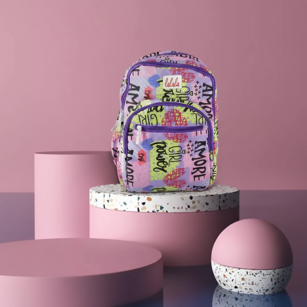 Stylish Printed College Backpack for Girls (Multicolor) SUPER