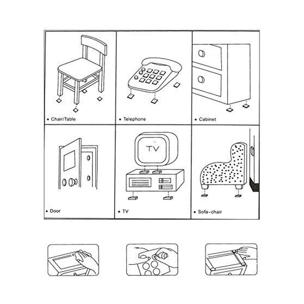 Self-Sticking Rubber Furniture Pads – Non-Slip & Noise Insulation (28Pc) HP DD