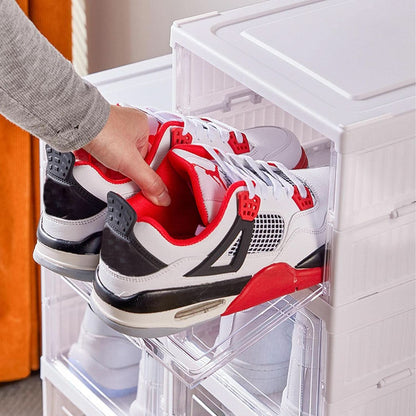 Multi-Purpose Storage Rack 4-Tier Foldable Shelf for Clothes & Pantry