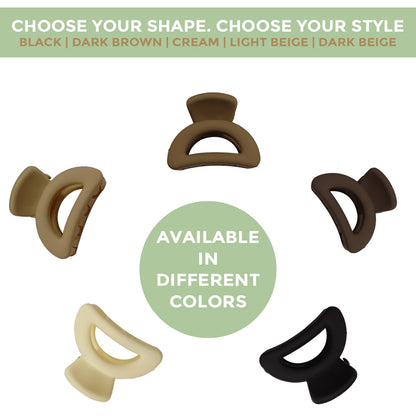 Prolume D Shape Hair Clutchers Clips For Hair Accessories For Women Girl Hair Clutchers Stylish & Durable (pack of 5)