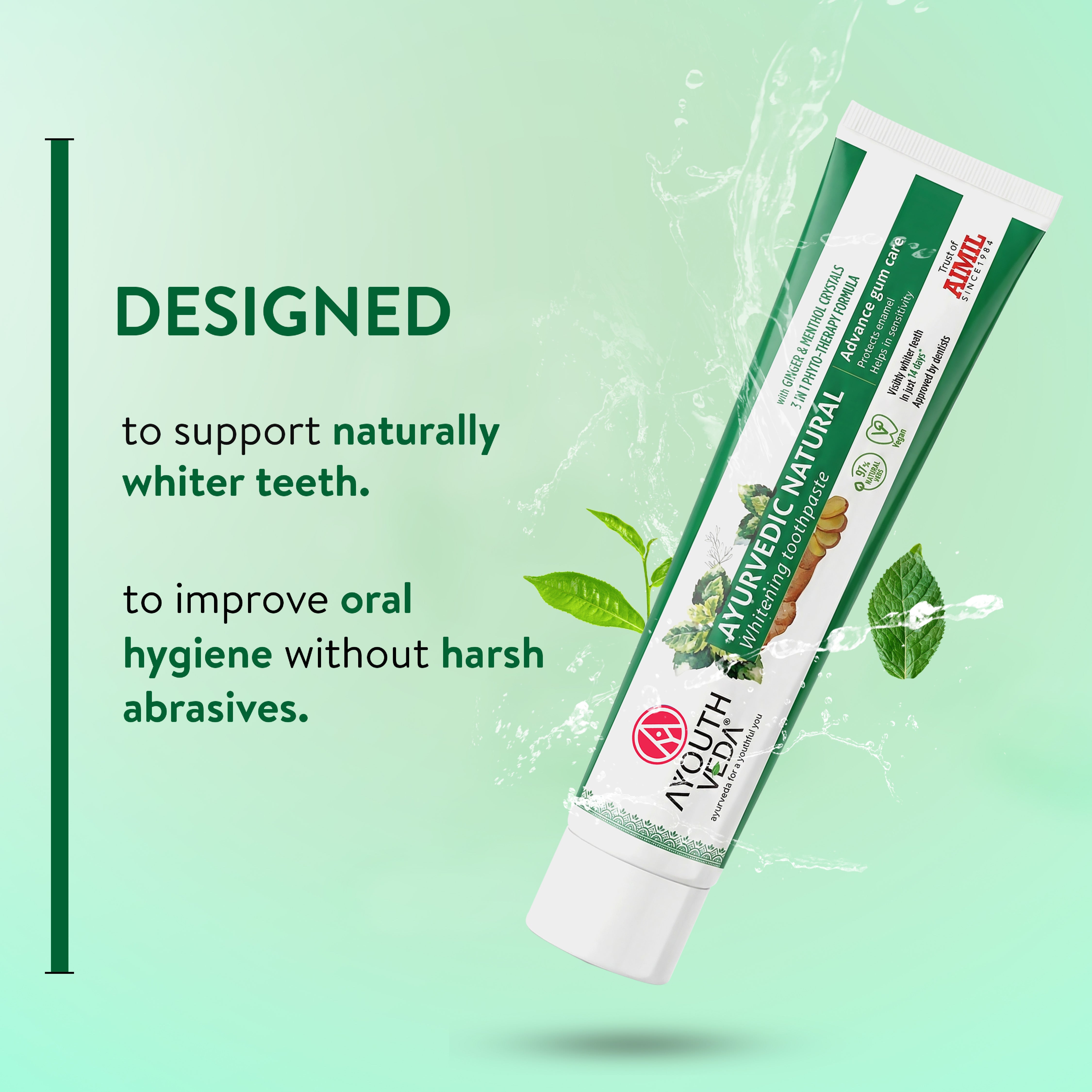 Ayurvedic Natural Whitening toothpaste Pack of 3 (100 gm) Aimil Ayouthveda