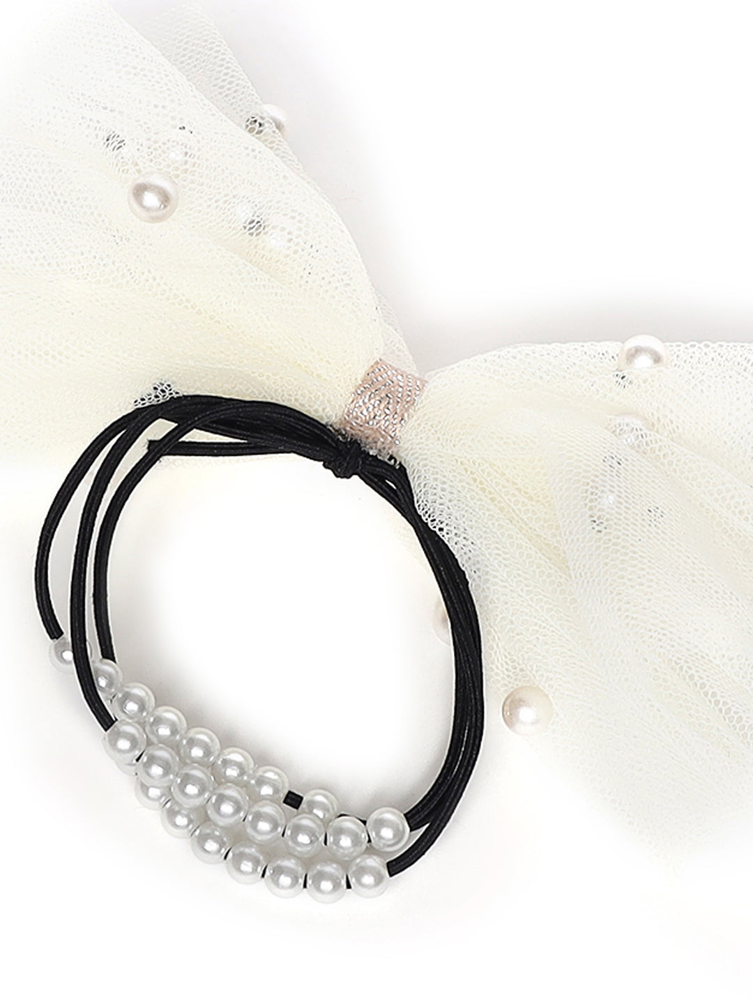 Set Of 2 Bow White Shaped Ponytail Holder