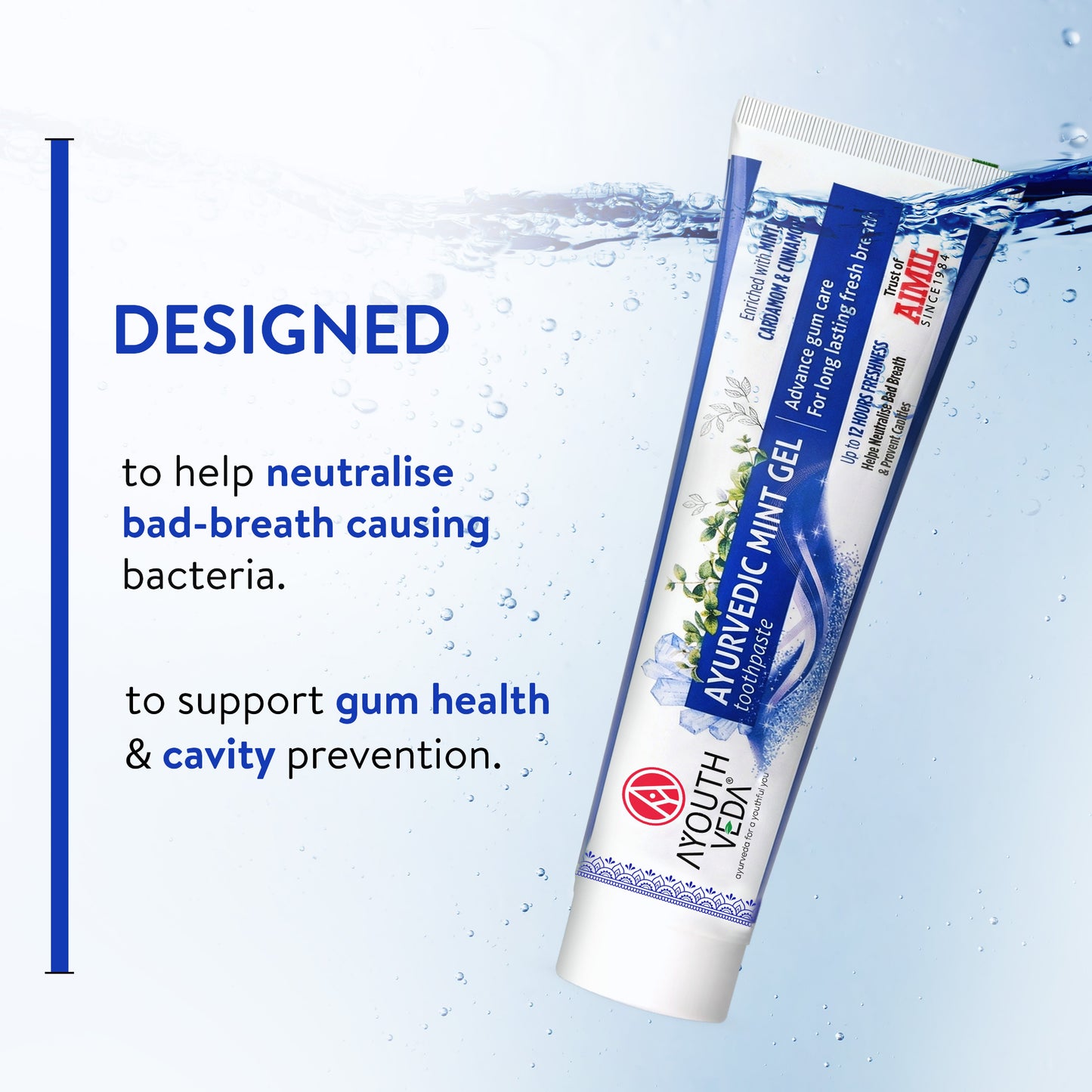 Ayurvedic Mint Gel toothpaste Pack of 4 (100 gm) Aimil Ayouthveda