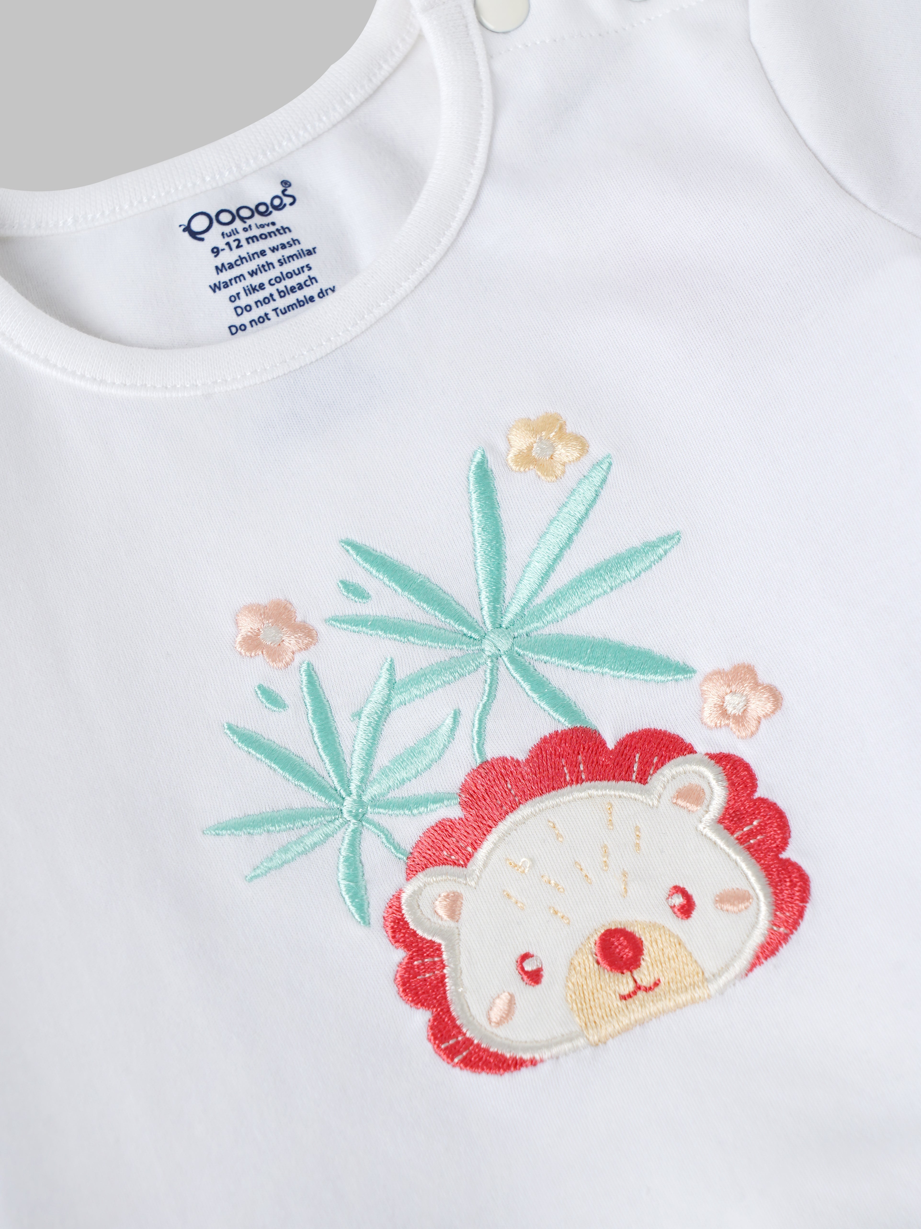 Popees Short Sleeve (3–36 Months) Chest Printed Top for Newborn Girls - Image 3