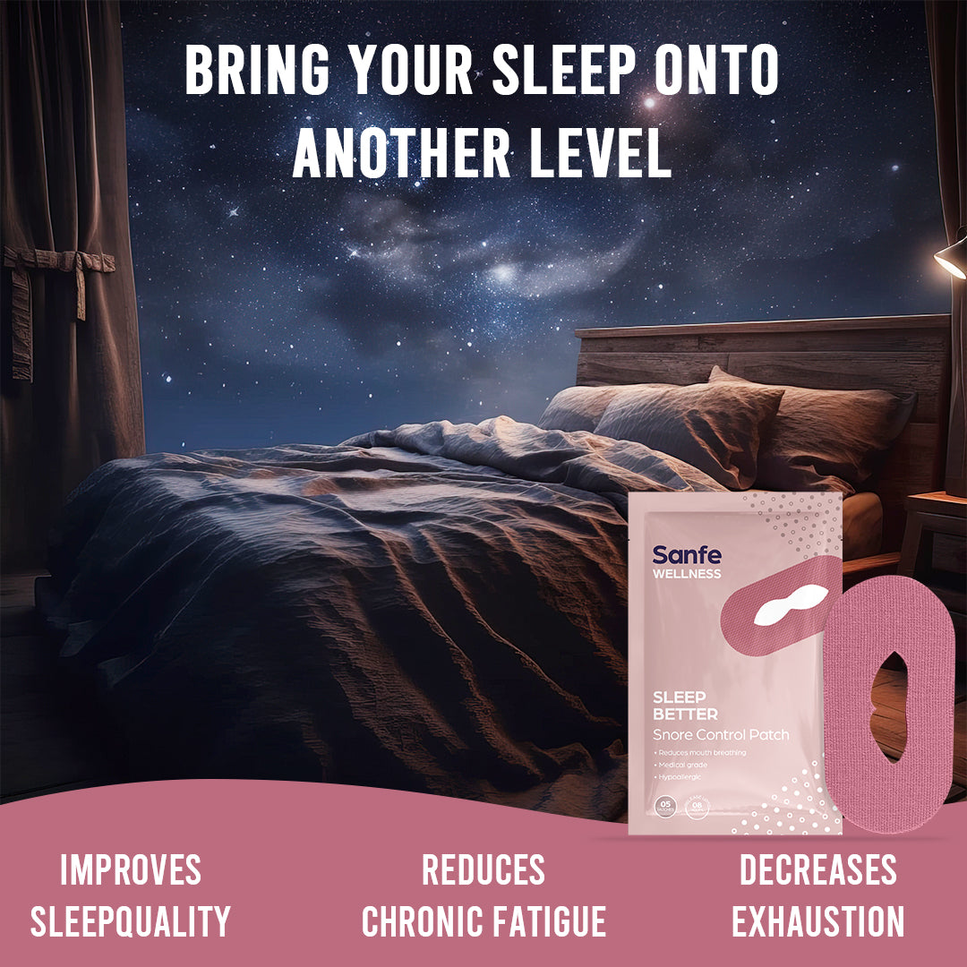Sanfe Snore Control Patch Sleep Better Reduces mouth breathing, medical grade, hypoallergic No side effects Release upto 8 hours 5 Patches, For men & women