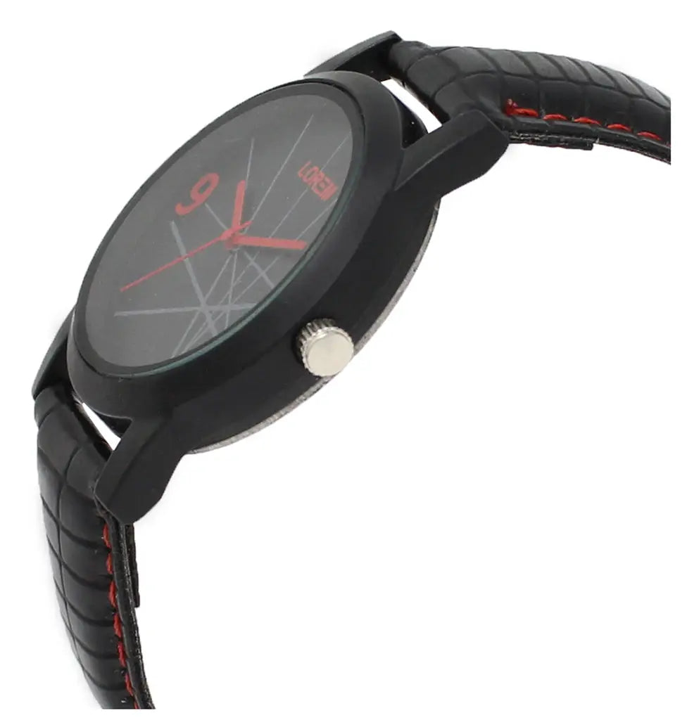 LOREM Black Star Design Analog Watch For Men LR08 LOREM