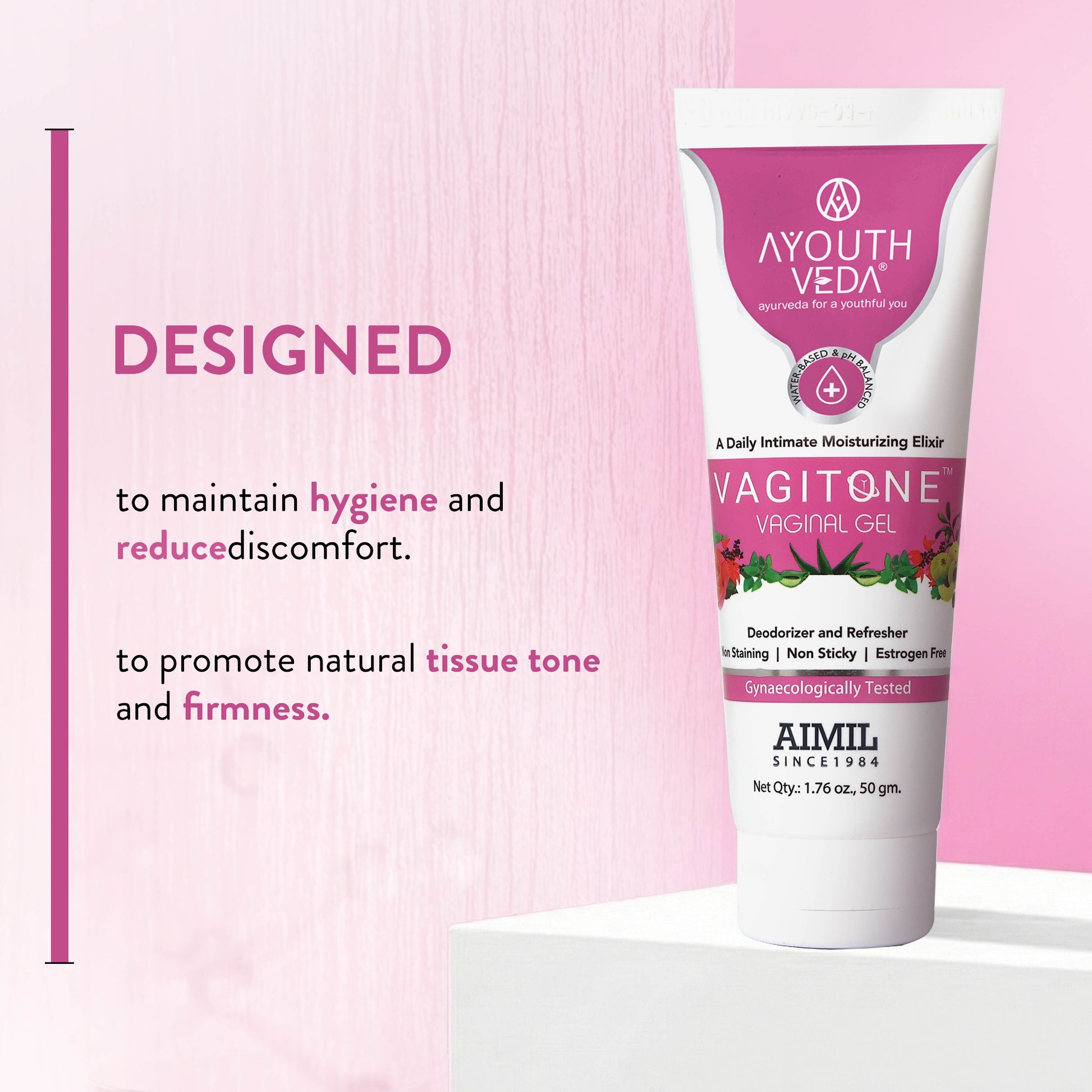 Vagitone Vaginal Gel Pack of 3 (50 gm) Aimil Ayouthveda