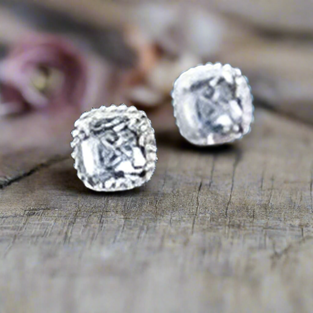 Silver Plated American Diamond Studded Stud Earrings