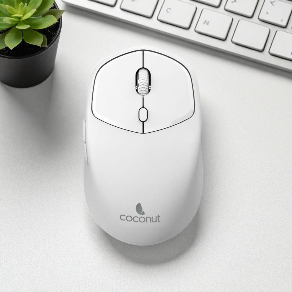 Coconut Jade Wireless Mouse + Bluetooth(White)