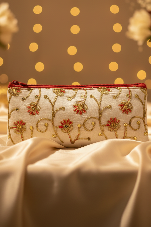 Elegant Floral Embroidered Clutch – Handcrafted Evening Bag for Women. RAYORA ENTERPRISE