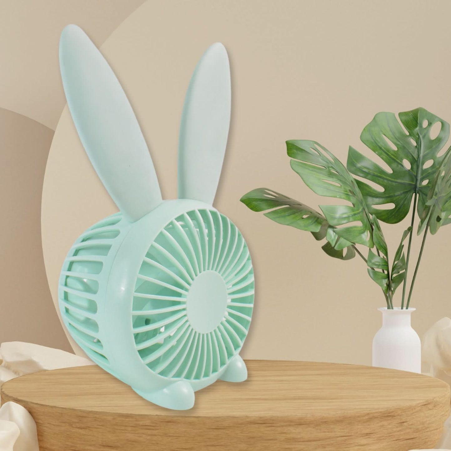 USB Mini Desk Fan – Rabbit Shape Silent Cooling Fan