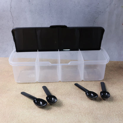 Kitchen Multipurpose Air-tight 4 Sections Storage Containers  Masala Box (1 Set)