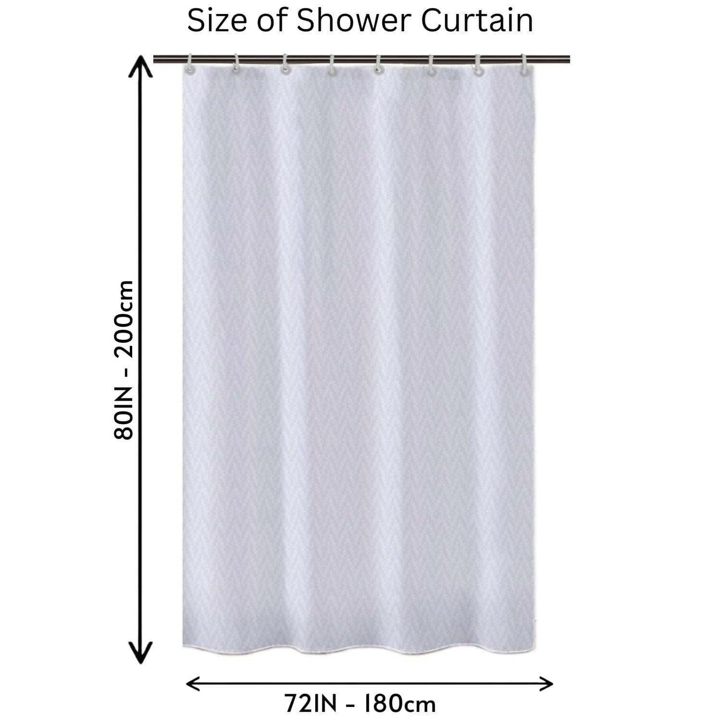 Lushomes Heavy Duty Fabric Shower Curtain, water resistant Partition Liner for Washroom, W6 x H6.5 FT, W 72 x H 80 Inches with Shower Curtains 12 Plastic Eyelet % 12 C-Rings (Non-PVC), Colour White - HalfPe