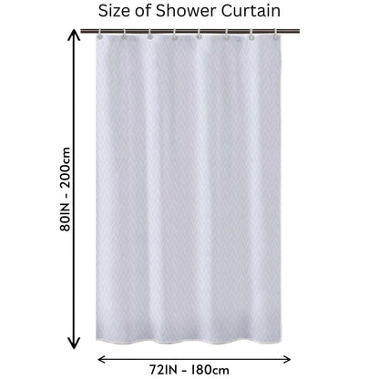 Lushomes Heavy Duty Fabric Shower Curtain, water resistant Partition Liner for Washroom, W6 x H6.5 FT, W 72 x H 80 Inches with Shower Curtains 12 Plastic Eyelet % 12 C-Rings (Non-PVC), Colour White - HalfPe