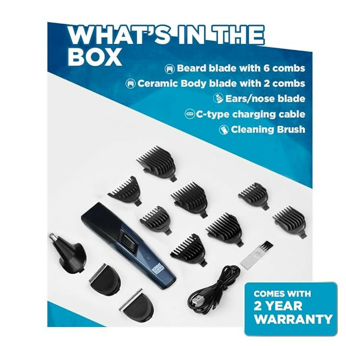 Bombay Shaving Company Power Groomer 11-in-1 Multi-Use Trimmer for Men boAt and Portronics