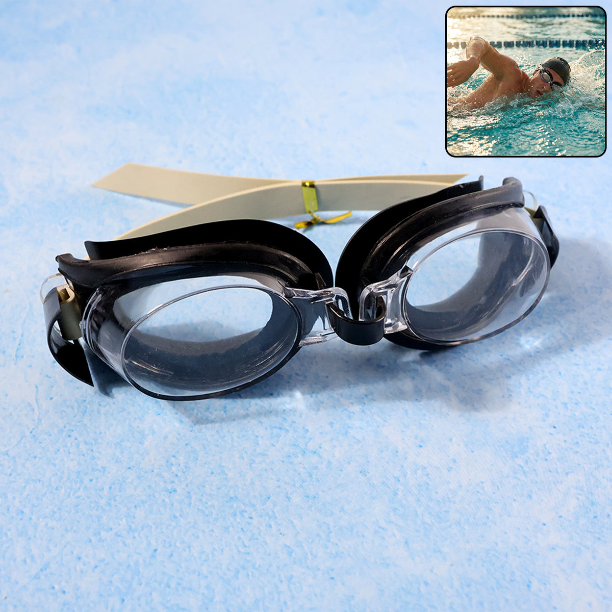 Uv Protection Swimming Goggles with Adjustable Waterproof Swim Goggles for Pool, Beach & Open Water Swimming (1 Pc)