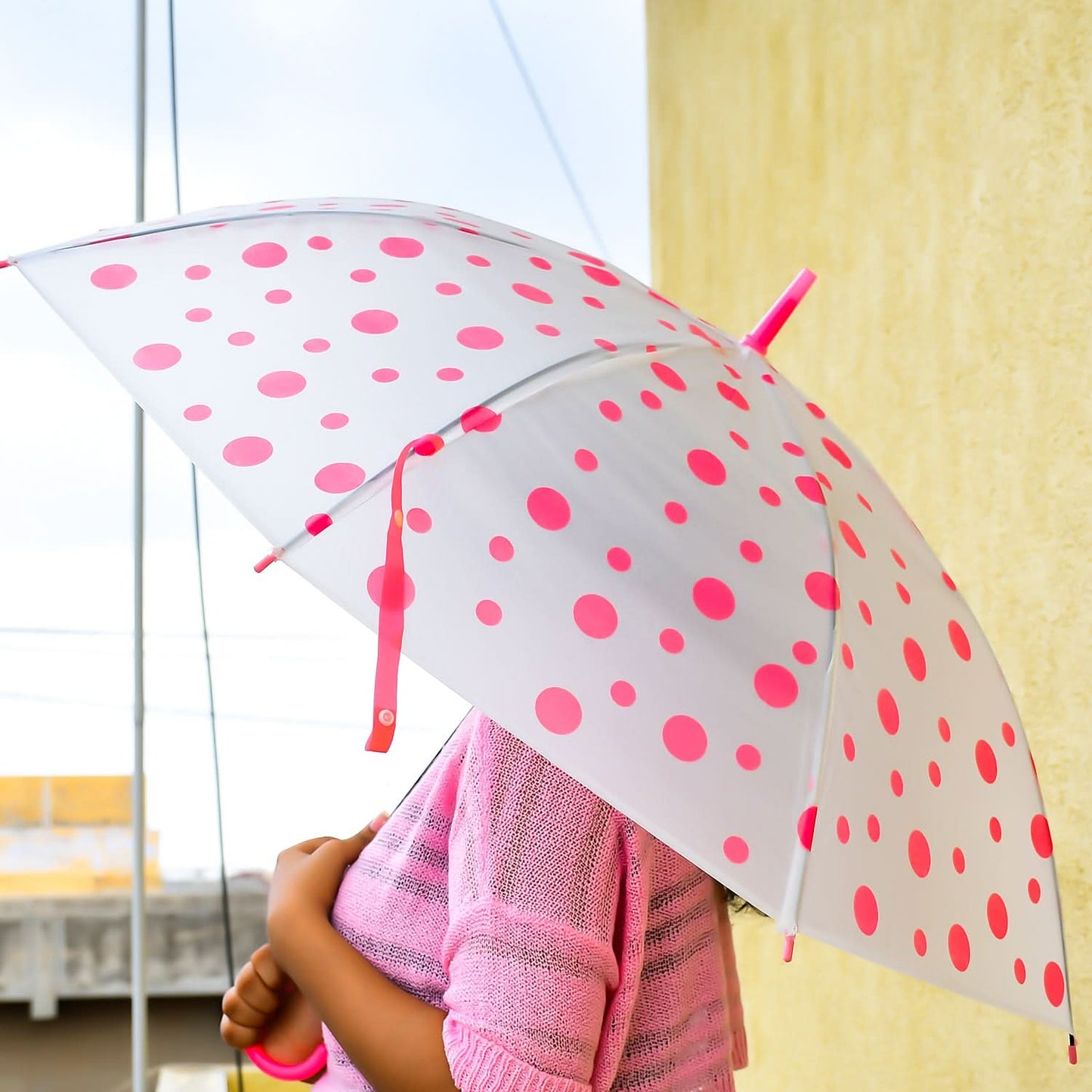 Dot Printed Umbrella For Men And Women Multicolor
