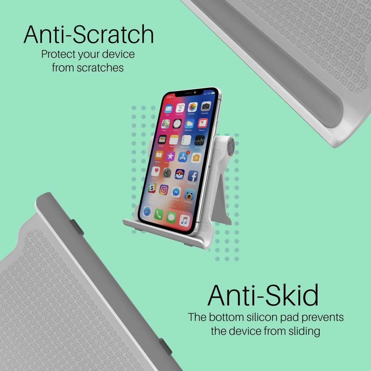 Portronics Modesk 200 Universal Mobile Phone Tabletop Stand for Deskto