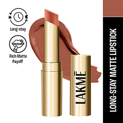 Lakme Absolute 3D Matte Lipstick - British Brown, 3.6 g