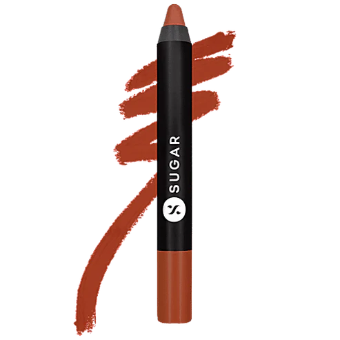 Sugar Cosmetics Matte As Hell Crayon Lipstick - Burnt Orange, Highly Pigmented, Long Lasting, 2.8 g 16 Claire Underwood