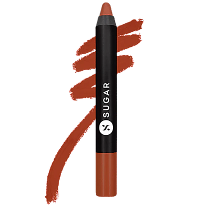 Sugar Cosmetics Matte As Hell Crayon Lipstick - Burnt Orange, Highly Pigmented, Long Lasting, 2.8 g 16 Claire Underwood