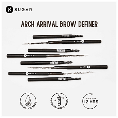 Sugar Cosmetics Arch Arrival Brow Definer - For Dark Black Hair, 3.5 g 04 Felix Onyx