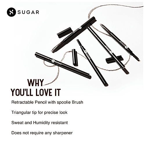 Sugar Cosmetics Arch Arrival Brow Definer For Dark Black Hair, 3.5 g 04 Felix Onyx