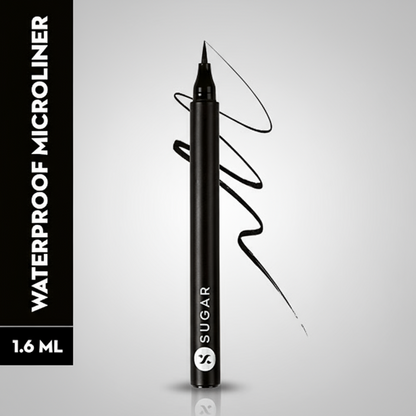 Sugar Cosmetics Wingman Waterproof Microliner - Long Lasting, Transfer Proof, 1.6 g 01 I'll Be Black