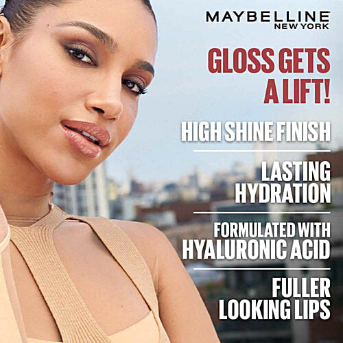 Maybelline New York Lifter Gloss - Moisturizing, Tinted Lip Gloss, With Hyaluronic Acid, Non-Sticky Formula, 5.4 ml Pearl