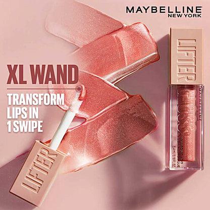 Maybelline New York Lifter Gloss - Moisturizing, Tinted Lip Gloss, With Hyaluronic Acid, Non-Sticky Formula, 5.4 ml Pearl