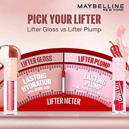 Maybelline New York Lifter Gloss - Moisturizing, Tinted Lip Gloss, With Hyaluronic Acid, Non-Sticky Formula, 5.4 ml Pearl