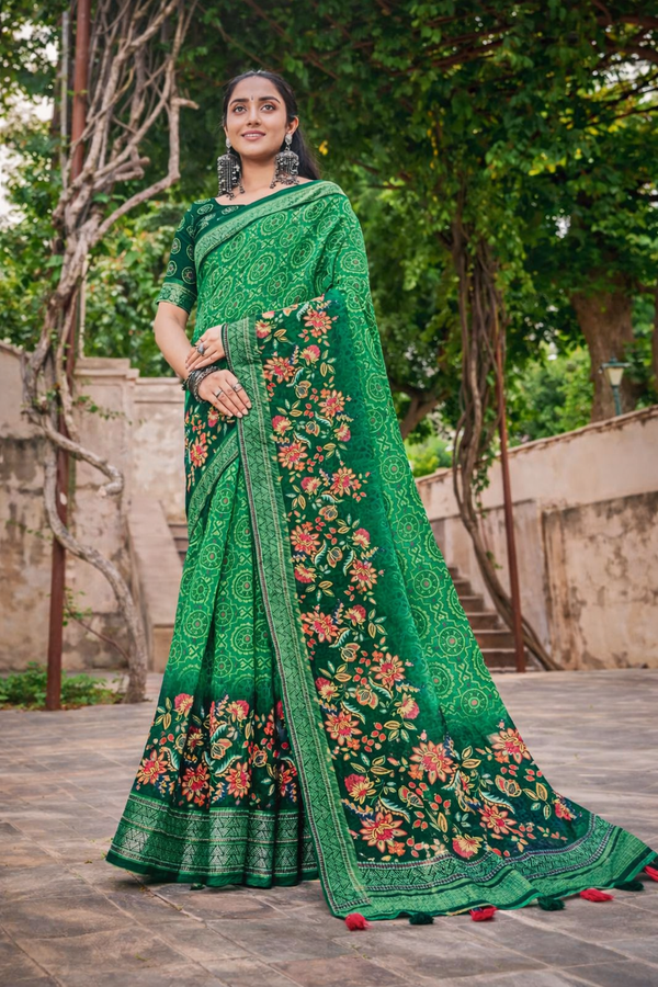 Comfort Linen Cotton Printed Saree for Daily & Office Wear Kalyani silks and sarees
