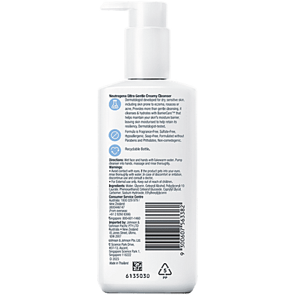 Neutrogena Ultra Gentle Creamy Cleanser, 200 ml