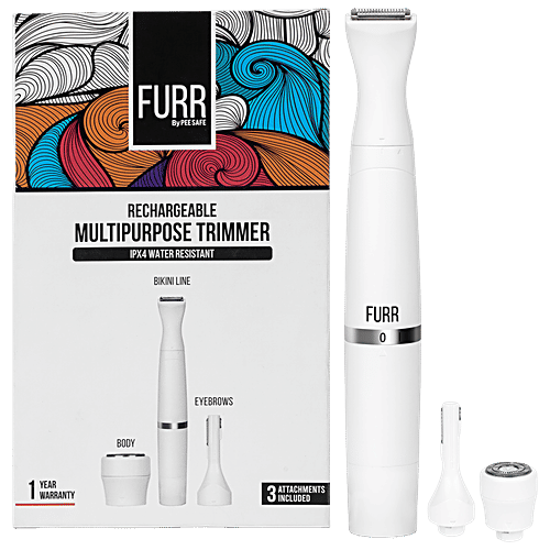 Furr By Pee Safe Rechargable Multipurpose Trimmer For Women, 1 Unit