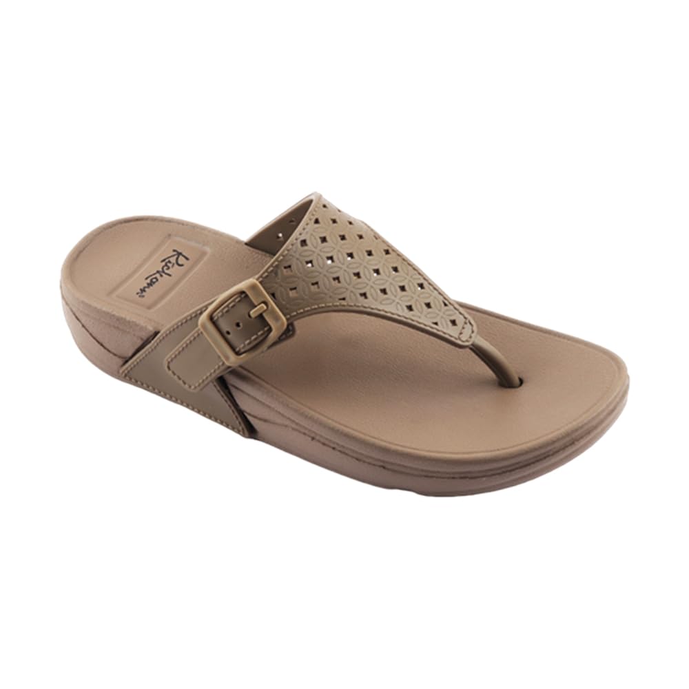 Indifeet Casual Thong Chappals for Women - Brown - Image 7