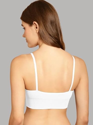 DAINTY Women's White Sports Bra – Free Size, Wire-Free Comfort (Pack of 1) DaintyCLiQ