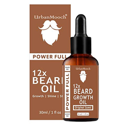 UrbanMooch 12X Beard Growth Oil, Moustache Oil-30Ml Lohiya Retails