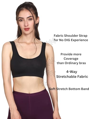 Women Cotton Non Padded  Air Sports Bra (Pack of 3) (Multi color)