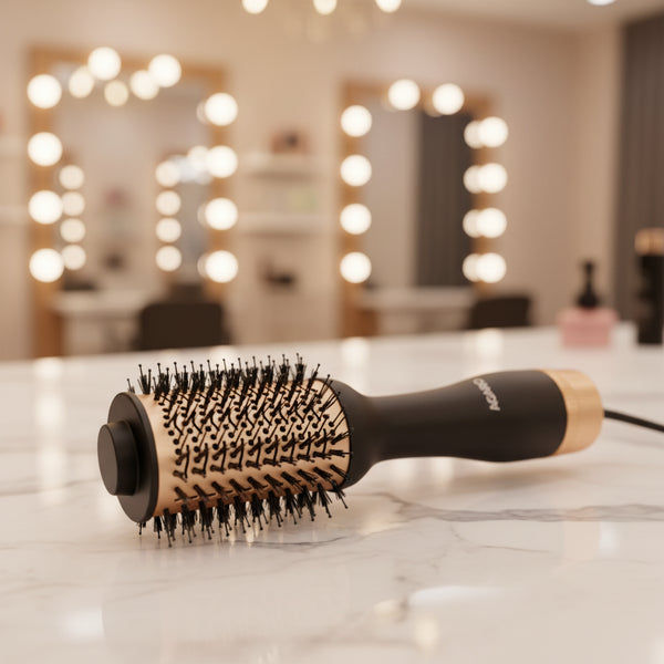 AGARO HV2179 Hot Air Brush for Hair, Volumizer & Styler, 360° Airflow Vent, 1200W, Gold & Black