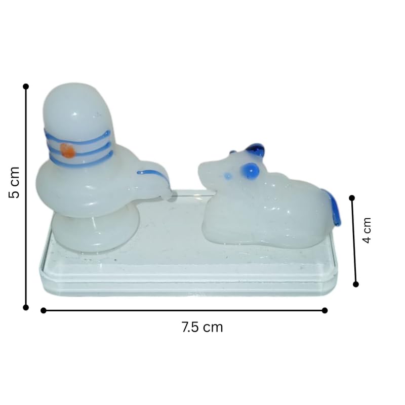Glass Nandi Sivalingam – Transparent Crystal Shiva Lingam with Nandi for Pooja, Vastu & Spiritual Decor