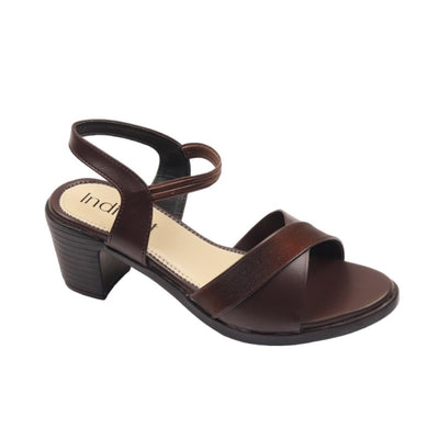 Indifeet Stylish Block Heel Party Wear Sandals - Brown - Size 7