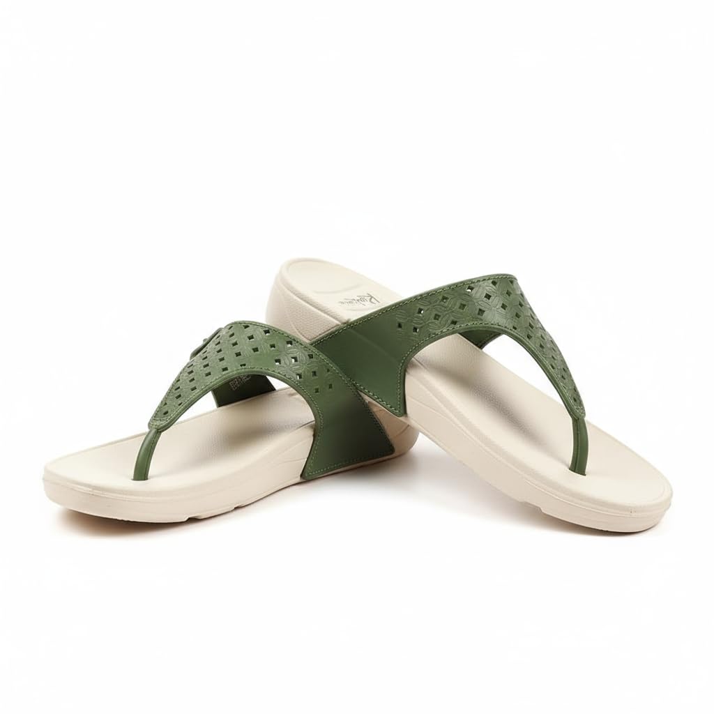 Indifeet Casual Thong Chappals for Women - Green - Image 14