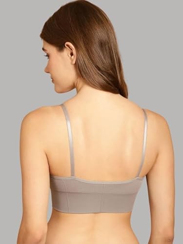 DAINTY Women's Grey Cotton Sports Bra – Wire-Free, Adjustable Straps (1PC) DaintyCLiQ