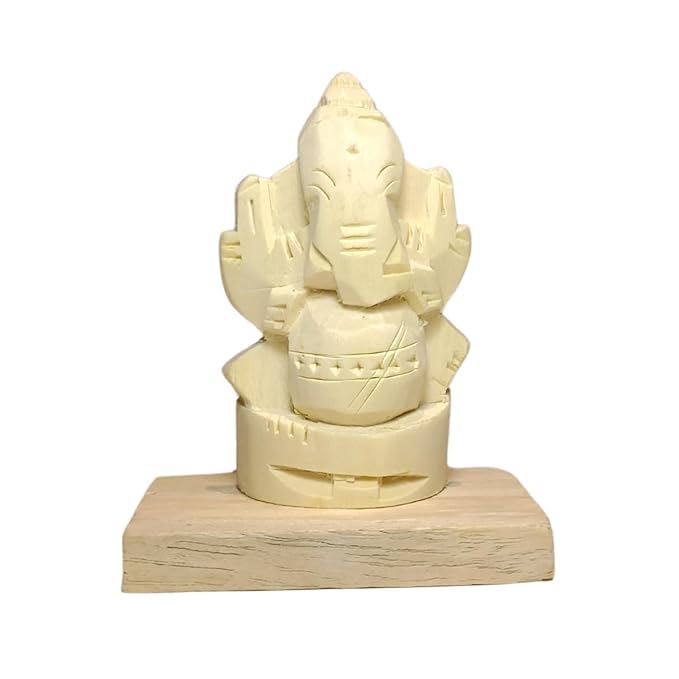 Natural Tella Jilledu Ganapathi - Swetharka Ganesh - Jilledu Ganapathi - Vallampuri Vinayakar - (Wood)
